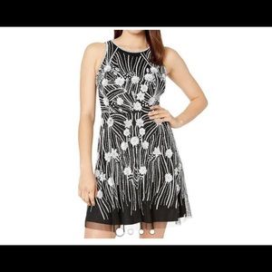 Adrianna Papell beaded halter dress